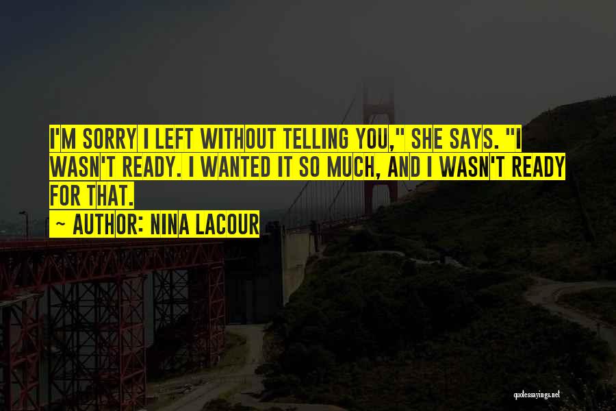 I'm Sorry Love Quotes By Nina LaCour