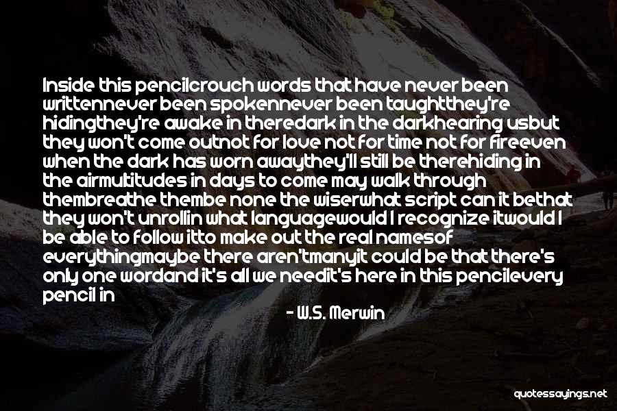 I'm Still Awake Quotes By W.S. Merwin