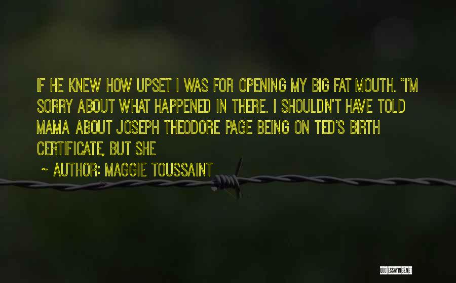 I'm Upset Quotes By Maggie Toussaint