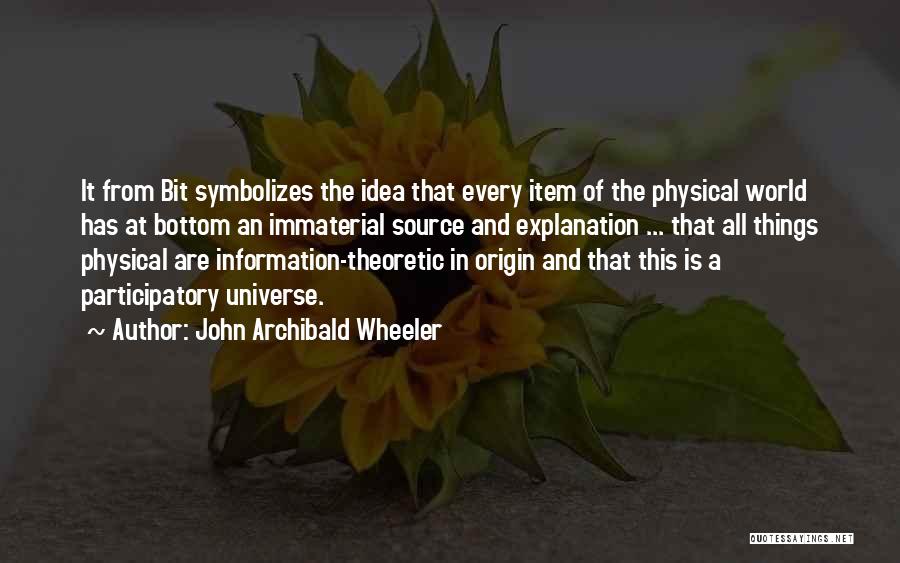 Immaterial Quotes By John Archibald Wheeler