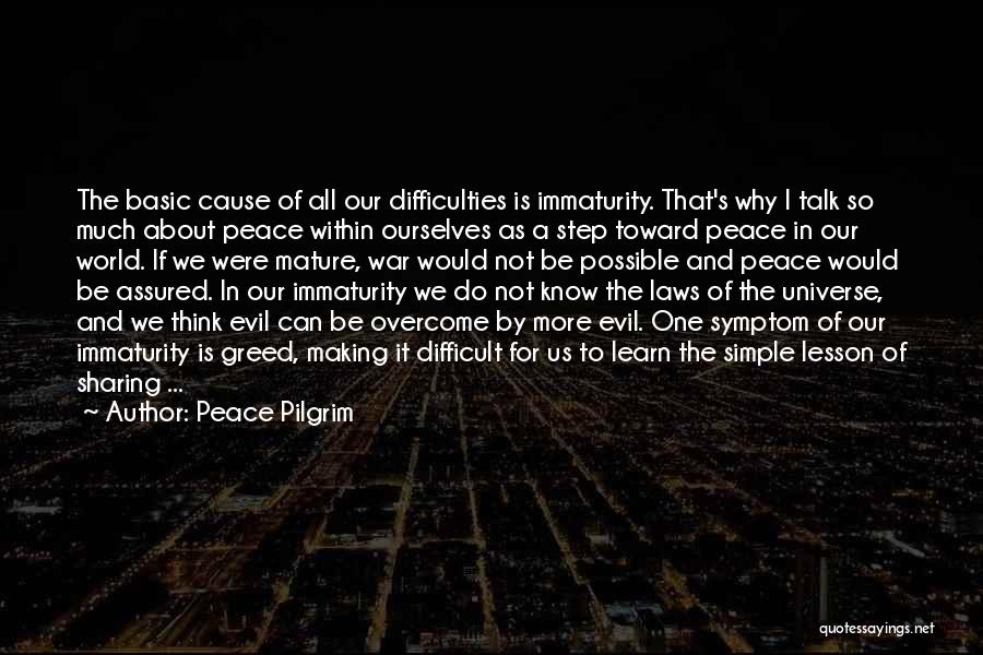 Immaturity Quotes By Peace Pilgrim