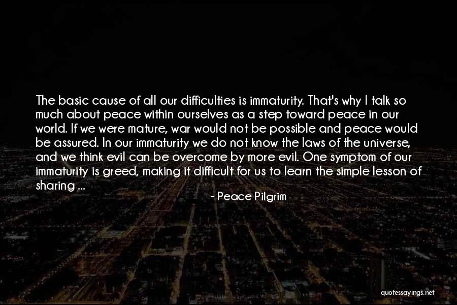 Immaturity Quotes By Peace Pilgrim