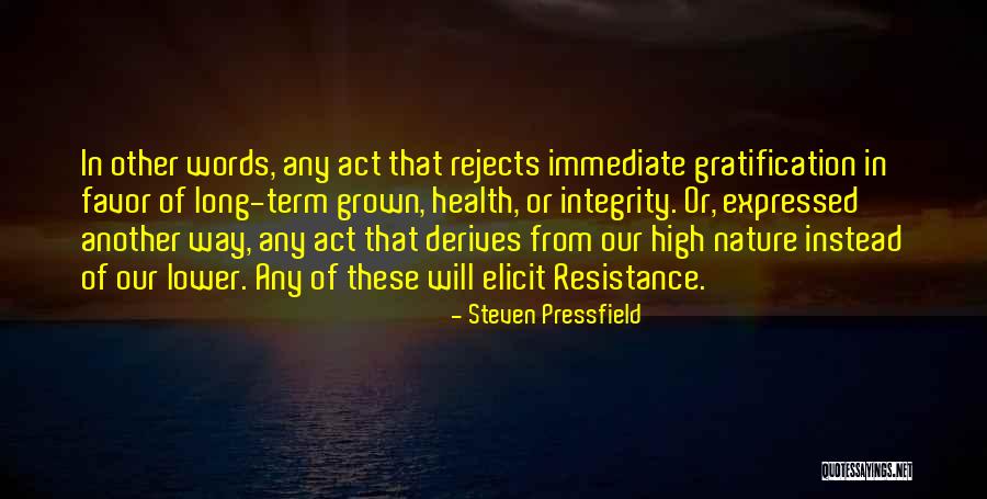 Immediate Gratification Quotes By Steven Pressfield