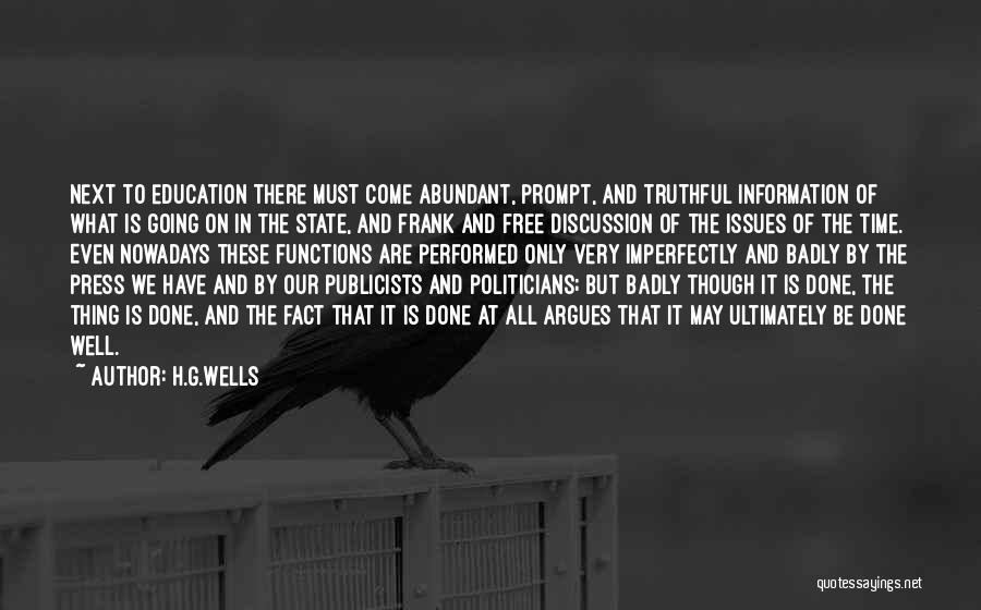 Imperfectly Quotes By H.G.Wells