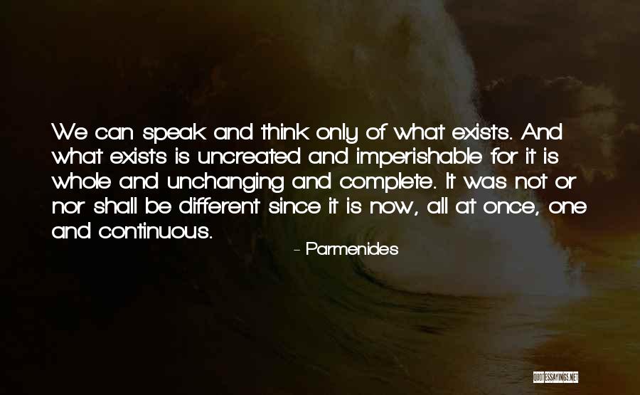 Imperishable Quotes By Parmenides