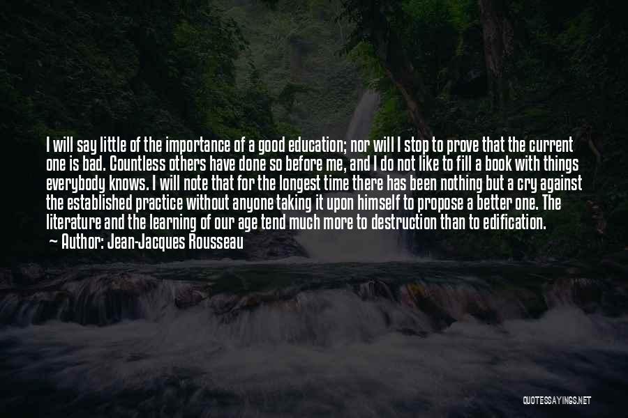 Importance Of Education Quotes By Jean-Jacques Rousseau