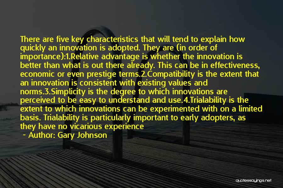 Importance Of Innovation Quotes By Gary Johnson