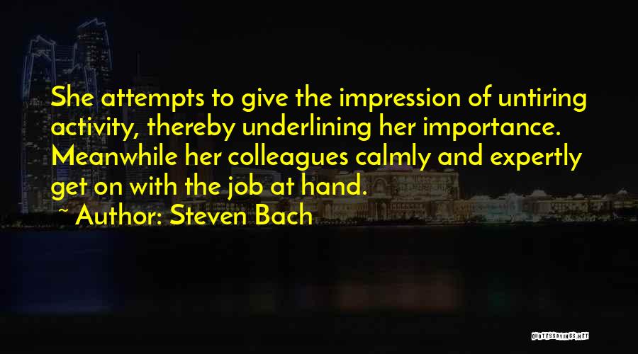 Importance Of Job Quotes By Steven Bach