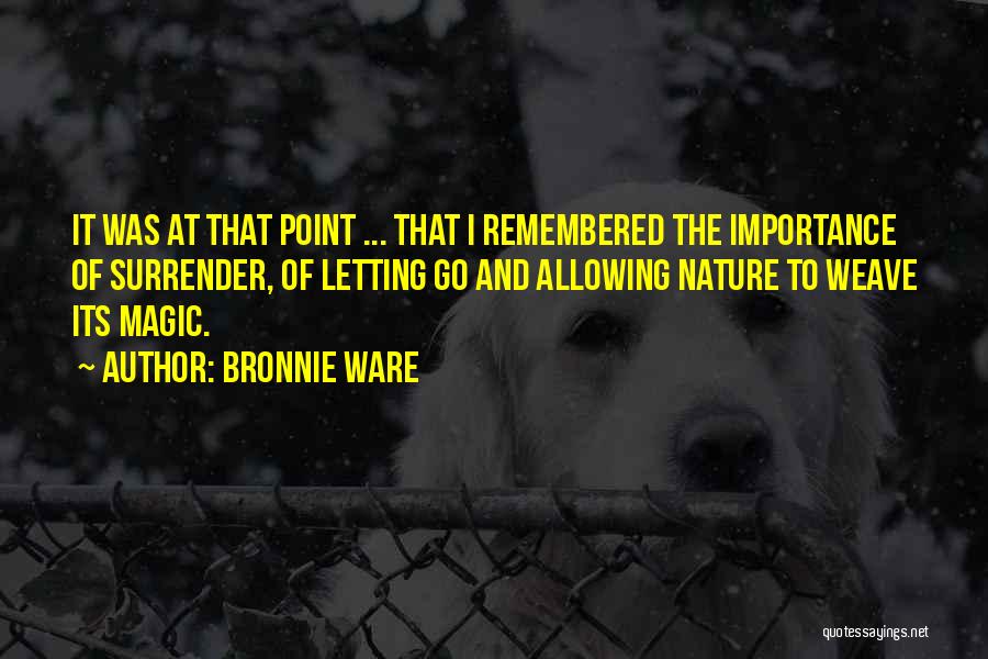 Importance Of Nature Quotes By Bronnie Ware