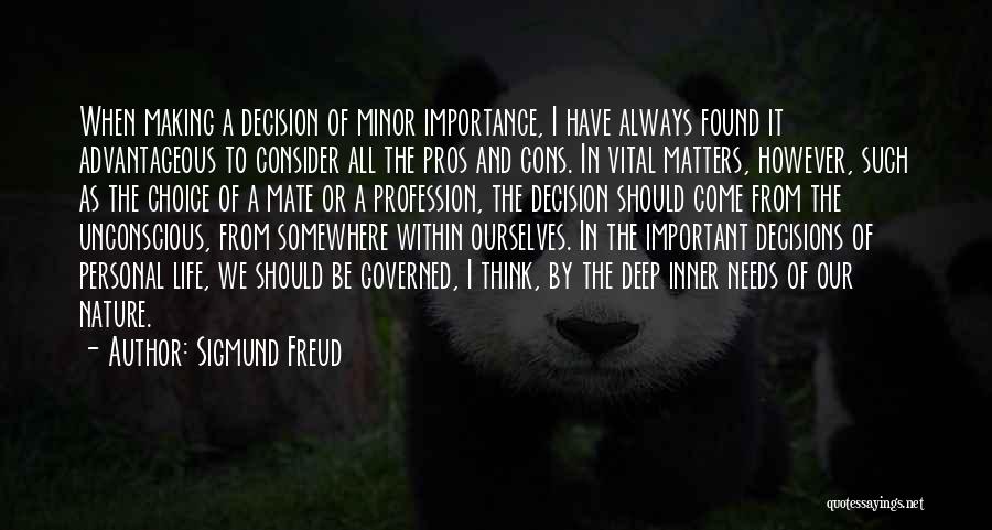 Importance Of Nature Quotes By Sigmund Freud