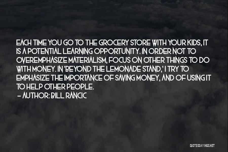 Importance Of Saving Money Quotes By Bill Rancic