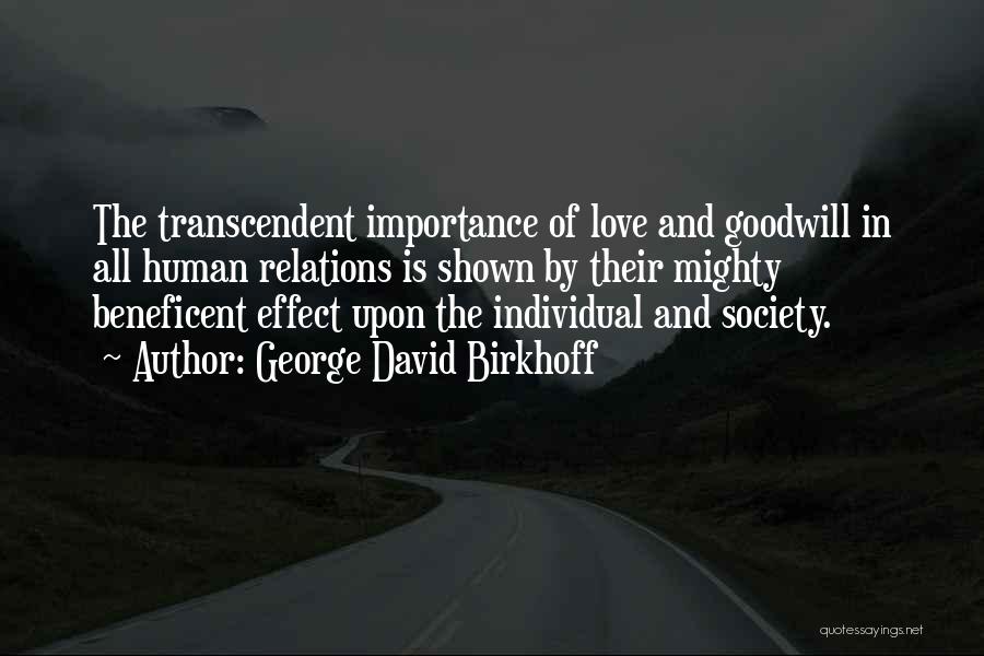 Importance Of Self Love Quotes By George David Birkhoff
