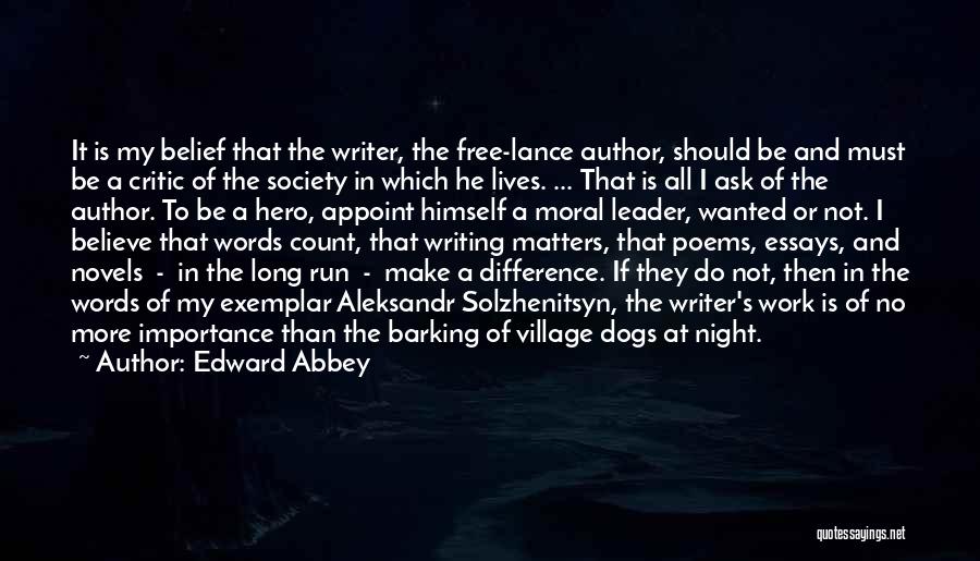Importance Of Writing Quotes By Edward Abbey