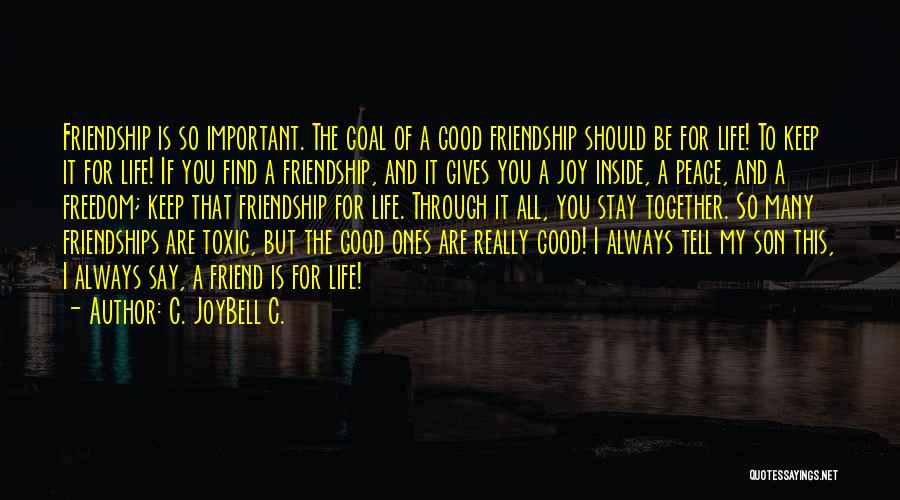 Important Friend Quotes By C. JoyBell C.