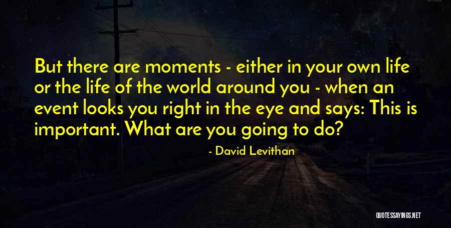 Important Life Moments Quotes By David Levithan Important Life Moments Quotes By David Levithan