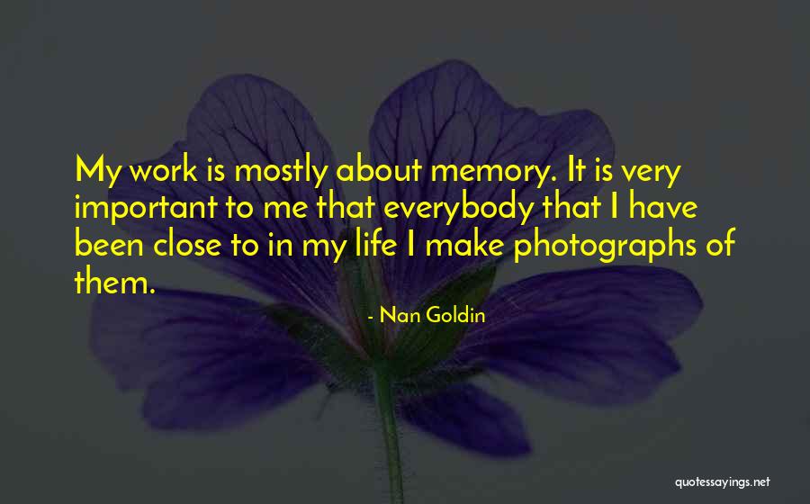 Important Memories Quotes By Nan Goldin