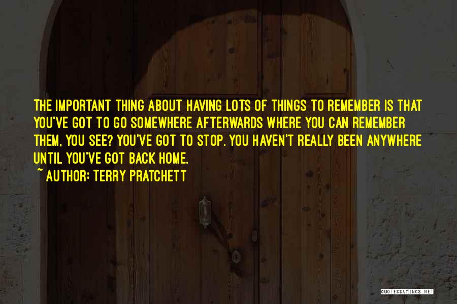 Important Memories Quotes By Terry Pratchett