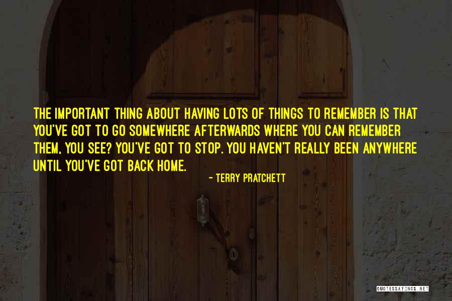 Important Memories Quotes By Terry Pratchett