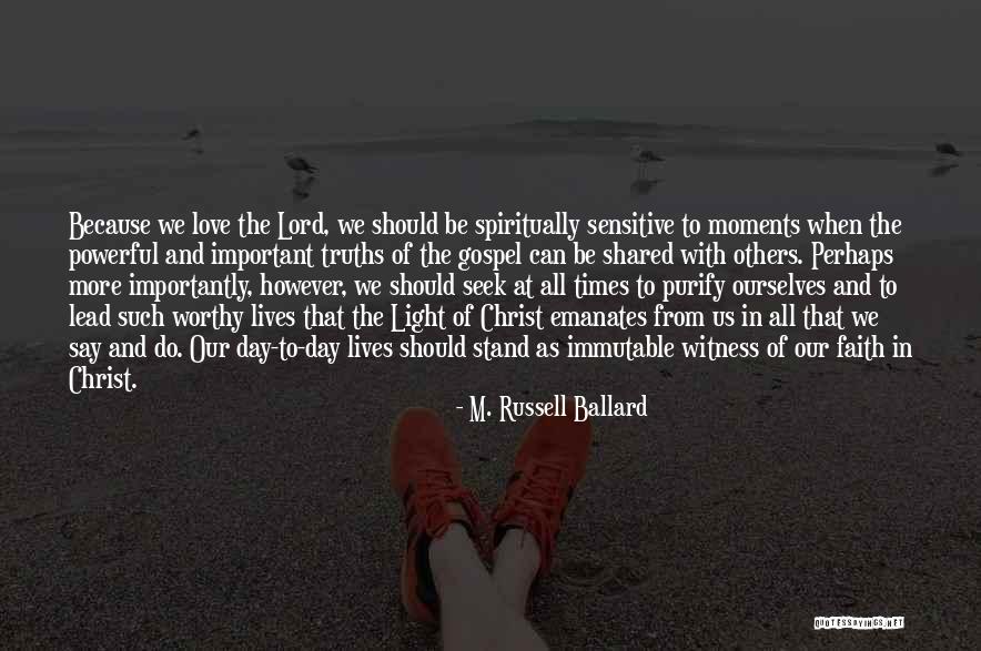 Important Moments Quotes By M. Russell Ballard