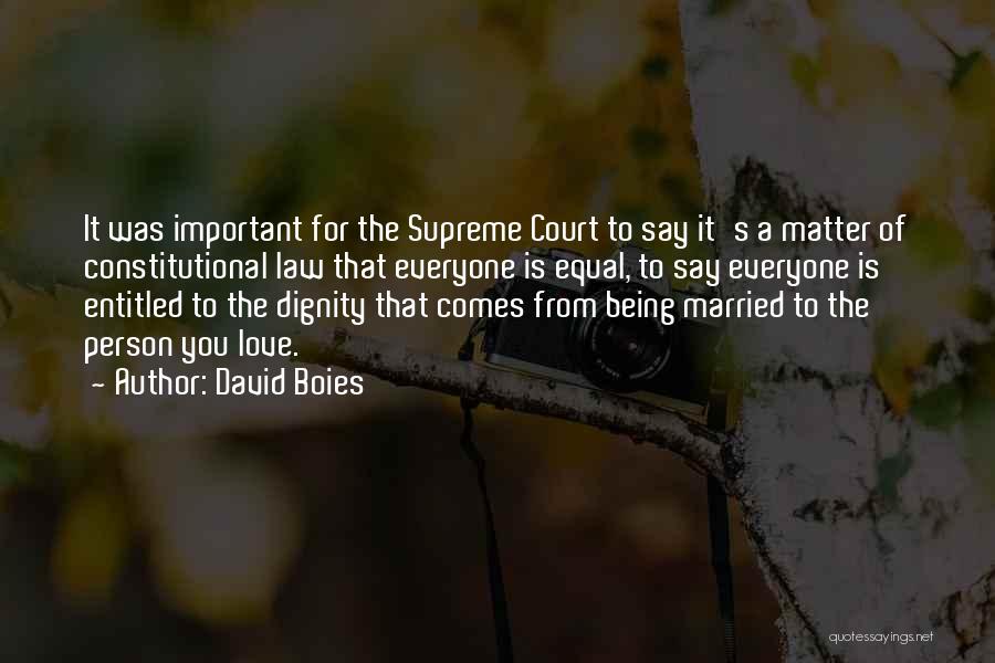 Important Person Love Quotes By David Boies