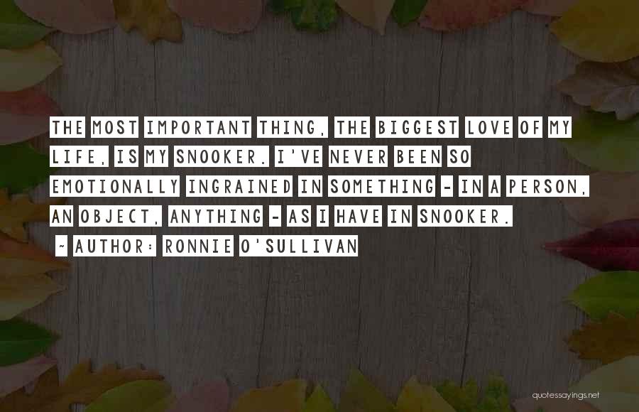 Important Person Love Quotes By Ronnie O'Sullivan