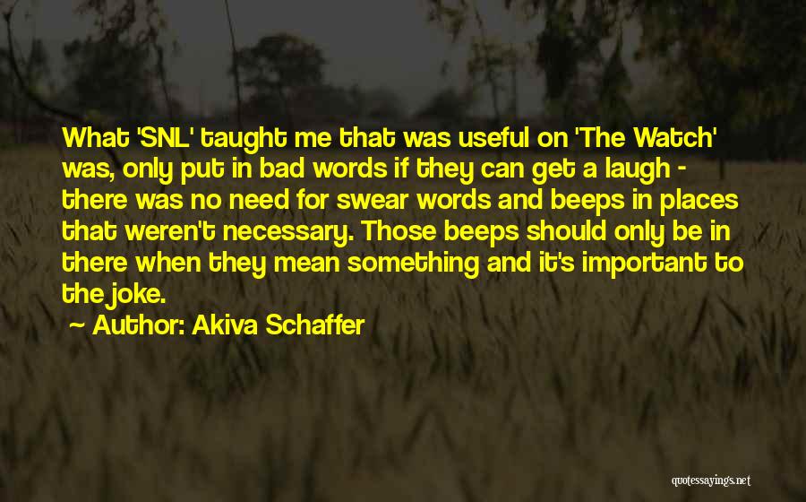 Important Places Quotes By Akiva Schaffer