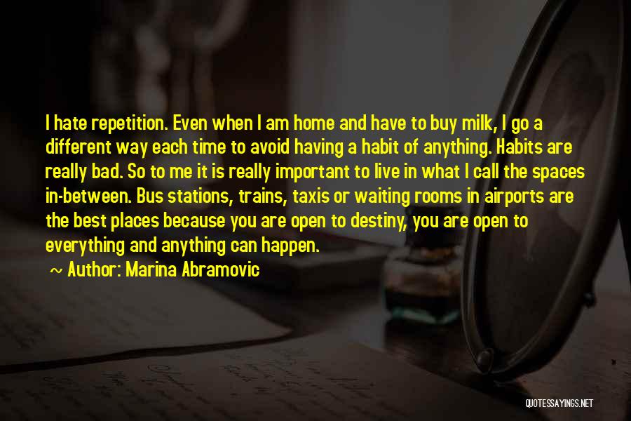 Important Places Quotes By Marina Abramovic