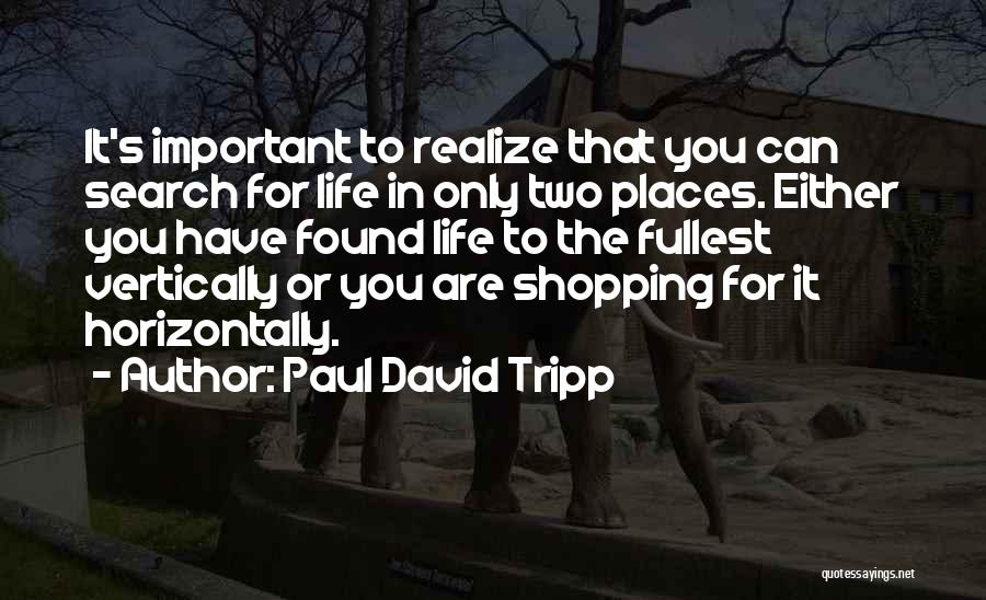 Important Places Quotes By Paul David Tripp