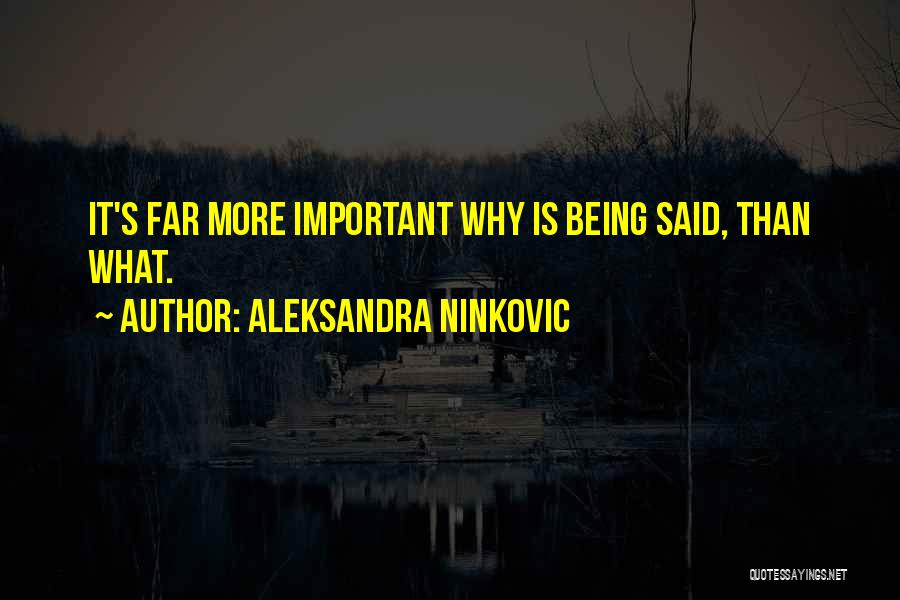 Important Sayings And Quotes By Aleksandra Ninkovic