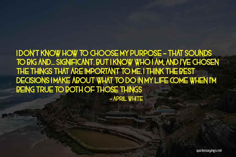 Important Things Of Life Quotes By April White