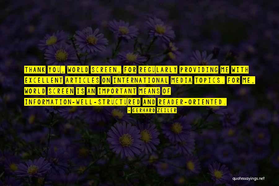 Important Topics Quotes By Gerhard Zeiler Important Topics Quotes By Gerhard Zeiler