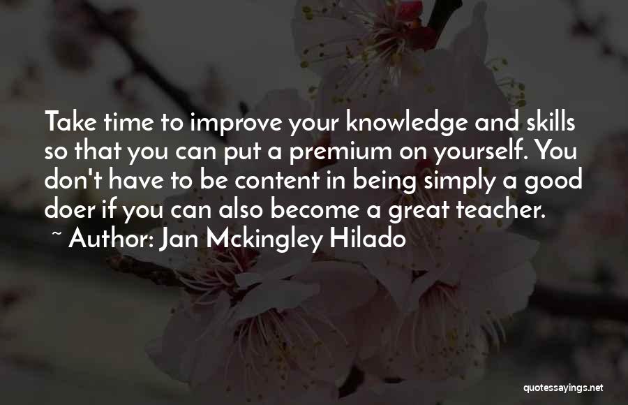 Improve Skills Quotes By Jan Mckingley Hilado