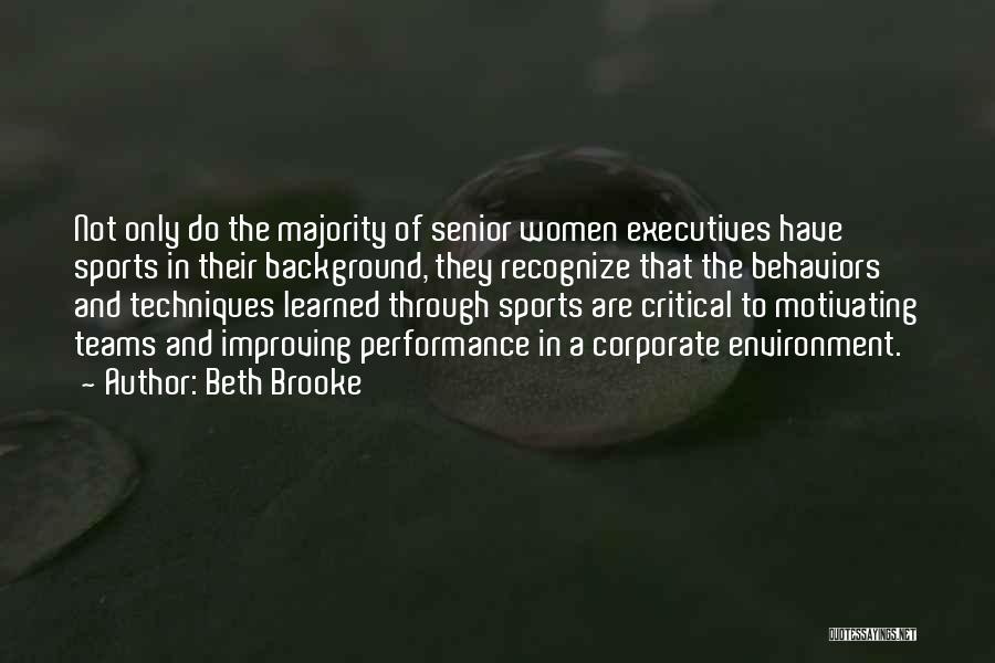 Improving In Sports Quotes By Beth Brooke