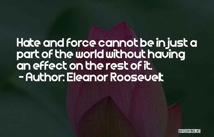 In A World Of Hate Quotes By Eleanor Roosevelt