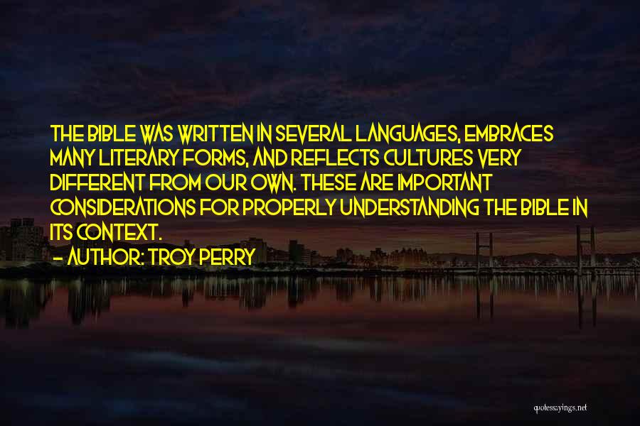 In Context Quotes By Troy Perry
