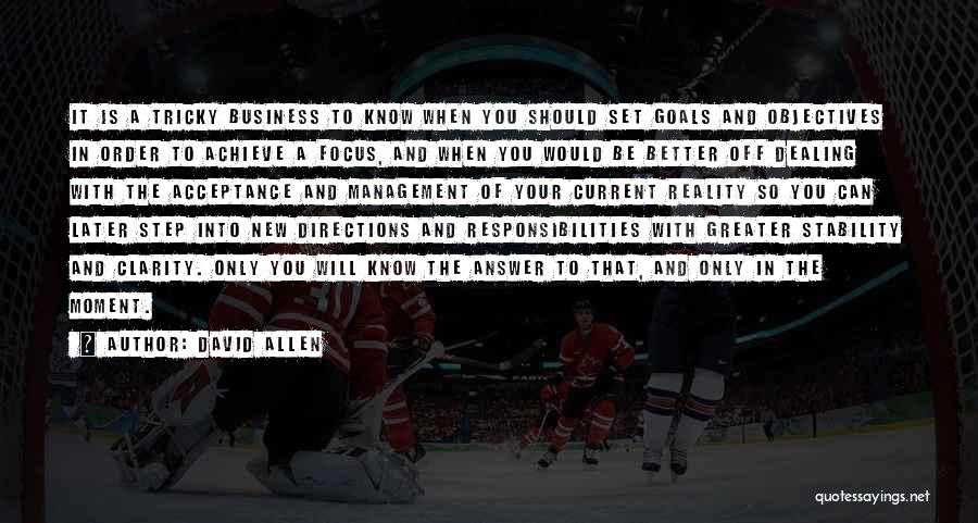 In Order To Achieve Quotes By David Allen