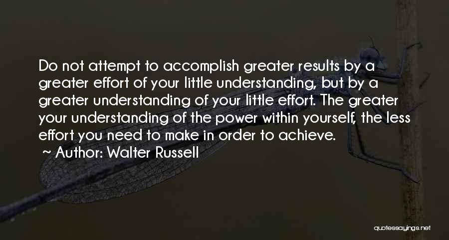In Order To Achieve Quotes By Walter Russell