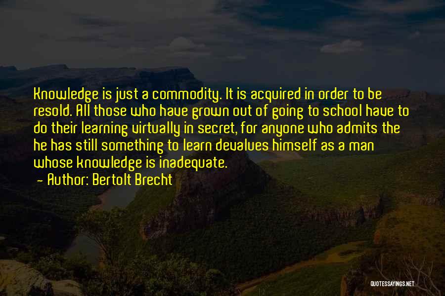 In Order To Learn Quotes By Bertolt Brecht