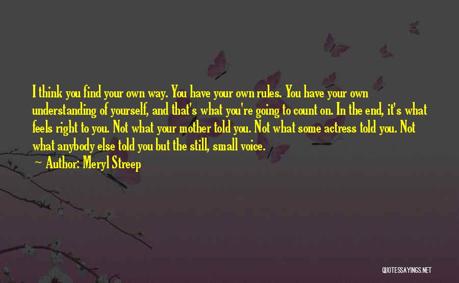 In The End You're On Your Own Quotes By Meryl Streep