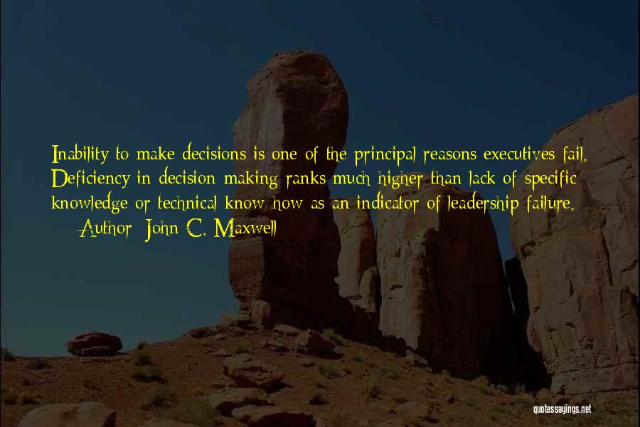Inability To Make Decisions Quotes By John C. Maxwell