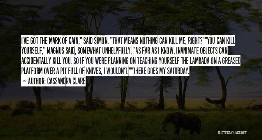 Inanimate Quotes By Cassandra Clare