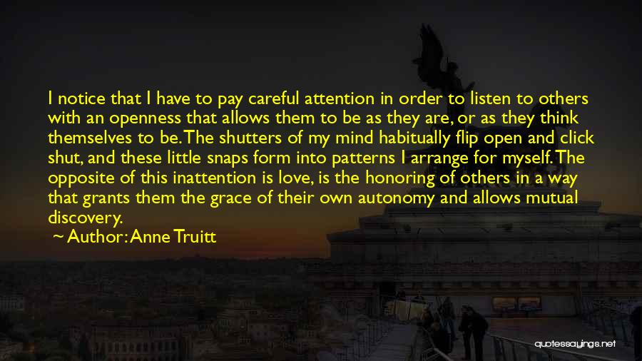 Inattention Quotes By Anne Truitt