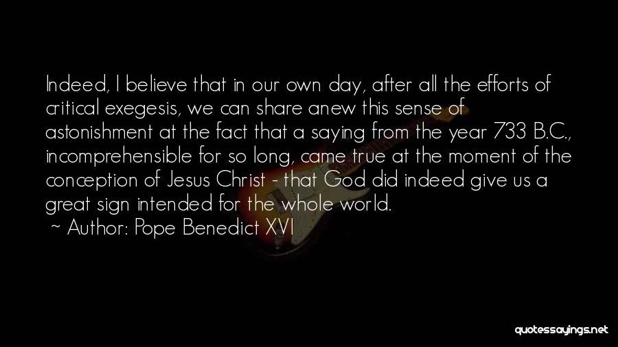 Incomprehensible Quotes By Pope Benedict XVI