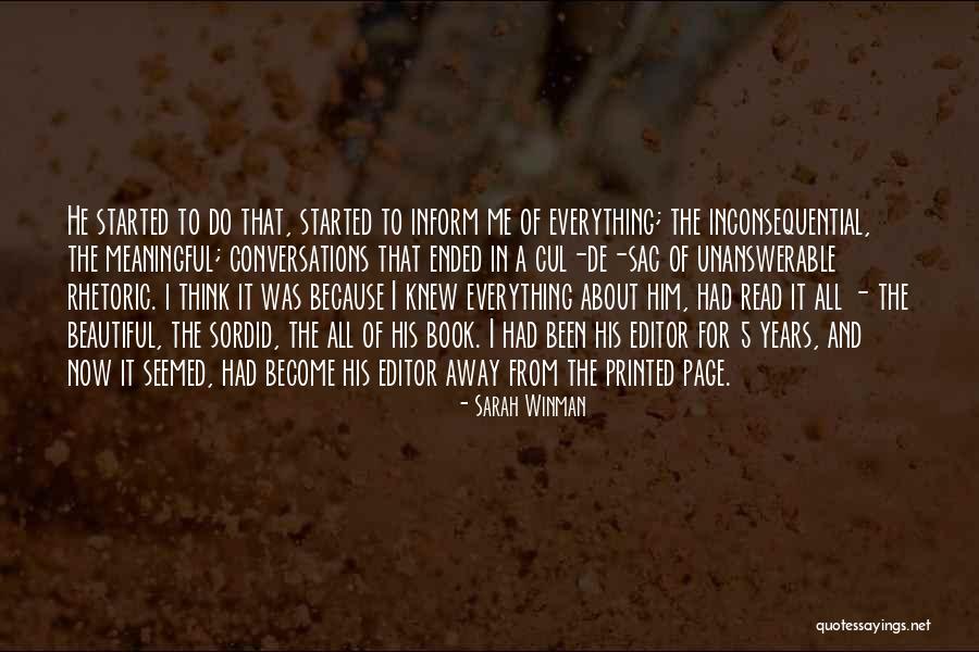 Inconsequential Quotes By Sarah Winman Inconsequential Quotes By Sarah Winman