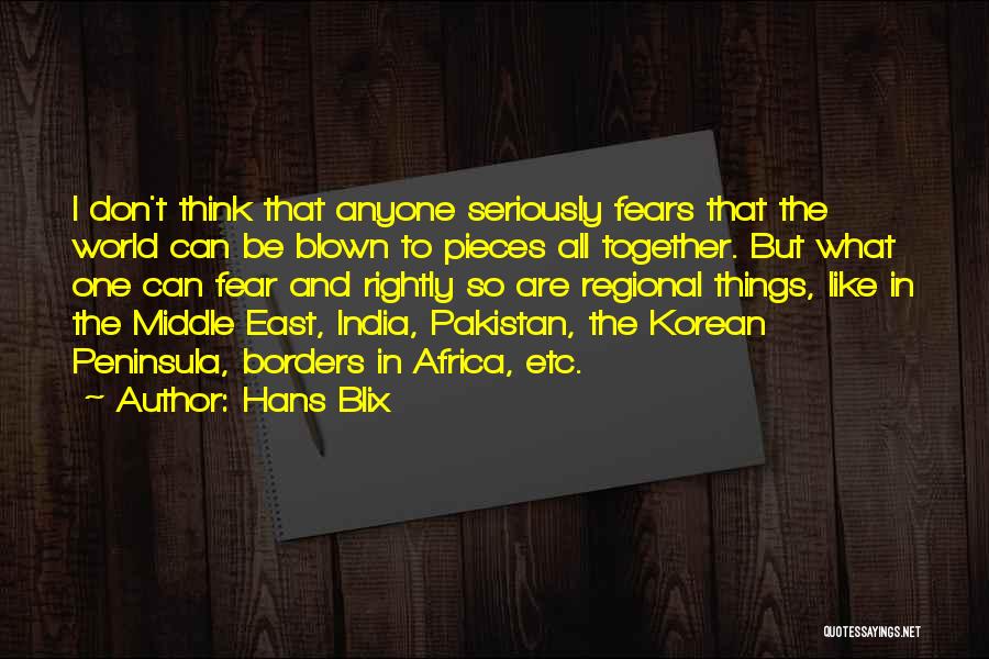 India Pakistan Quotes By Hans Blix