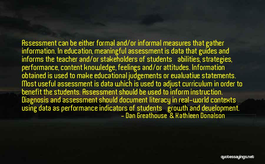 Indicators Of Development Quotes By Dan Greathouse & Kathleen Donalson