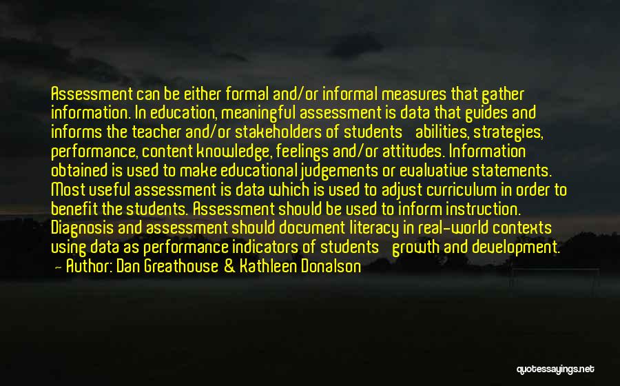 Indicators Quotes By Dan Greathouse & Kathleen Donalson