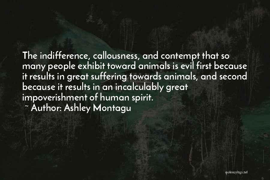 Indifference Evil Quotes By Ashley Montagu