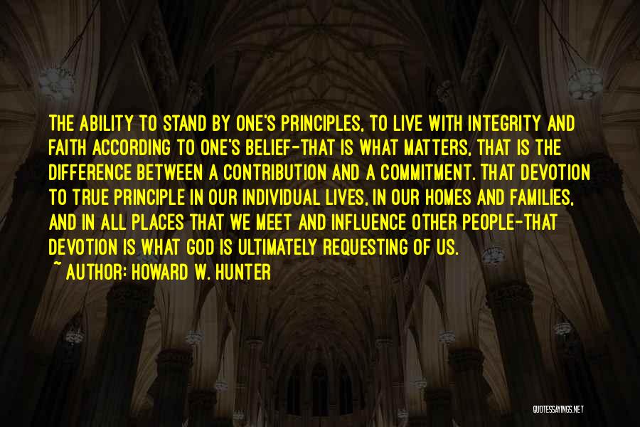 Individual Contribution Quotes By Howard W. Hunter