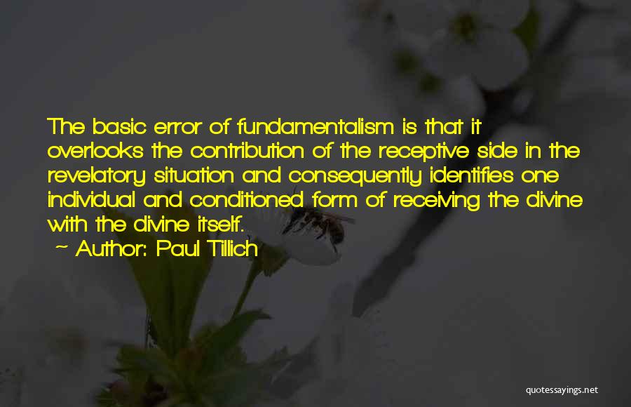 Individual Contribution Quotes By Paul Tillich